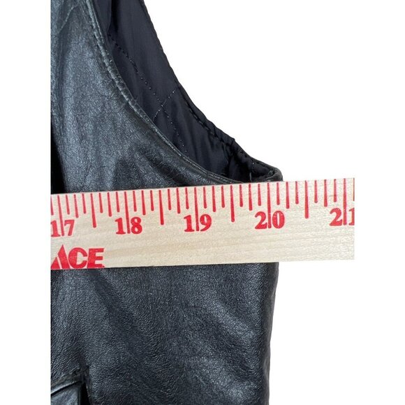 Porsha Black Leather Biker Vest Bomber Men's Size 42 Pockets - Picture 2 of 9